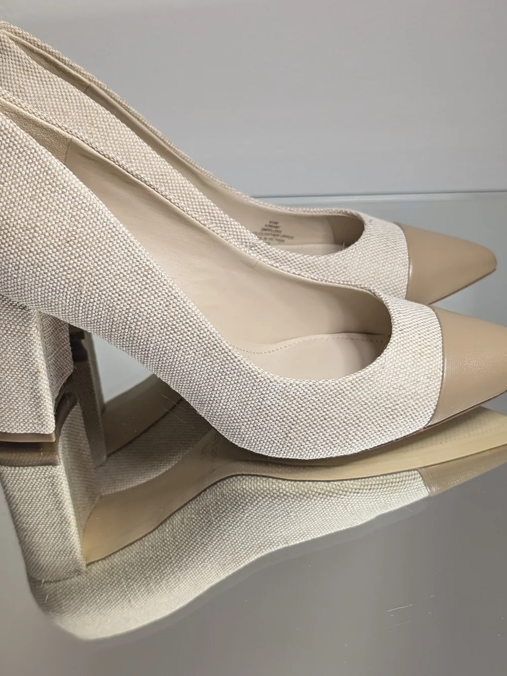 Marc Fisher Two-Tone Nude & Beige Pointed Toe Pumps